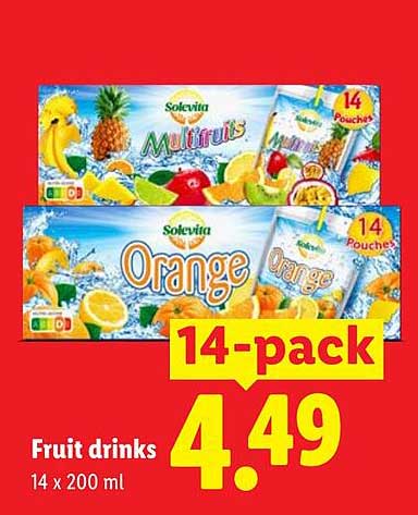 Fruit drinks 14 x 200 ml 14-pack