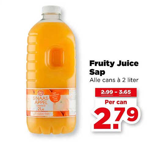 Fruity Juice Sap Alle cans à 2 liter