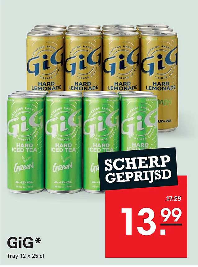 GiG* Tray 12 x 25 cl SCHERP GEPRIJSD
