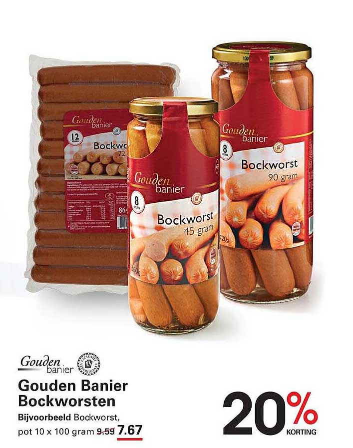 Gouden Banier Bockworsten 20% korting