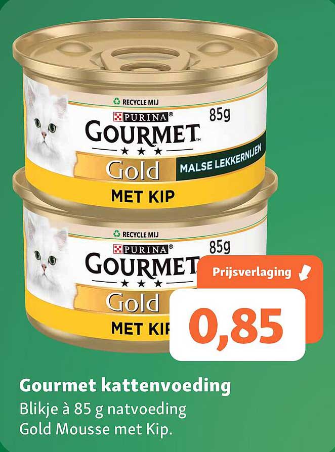 Gourmet kattenvoeding Blikje à 85 g natvoeding Gold Mousse met Kip.