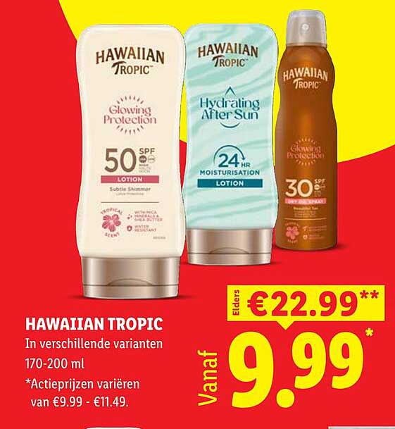 HAWAIIAN TROPIC In verschillende varianten 170-200 ml