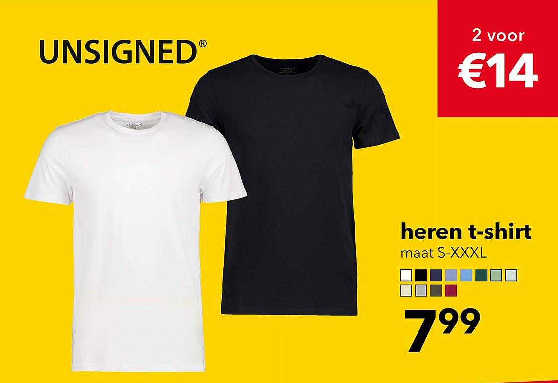 heren t-shirt maat S-XXXL 2 voor €14