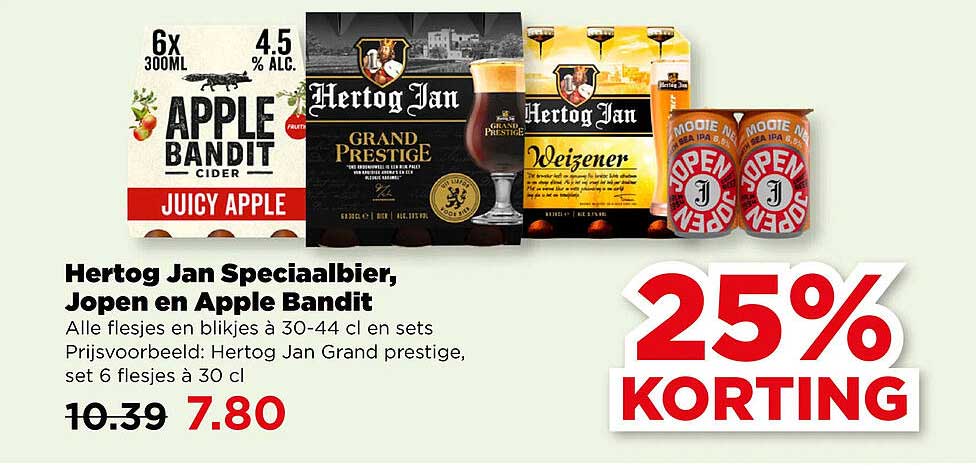 Hertog Jan Speciaalbier, Jopen en Apple Bandit 25% korting