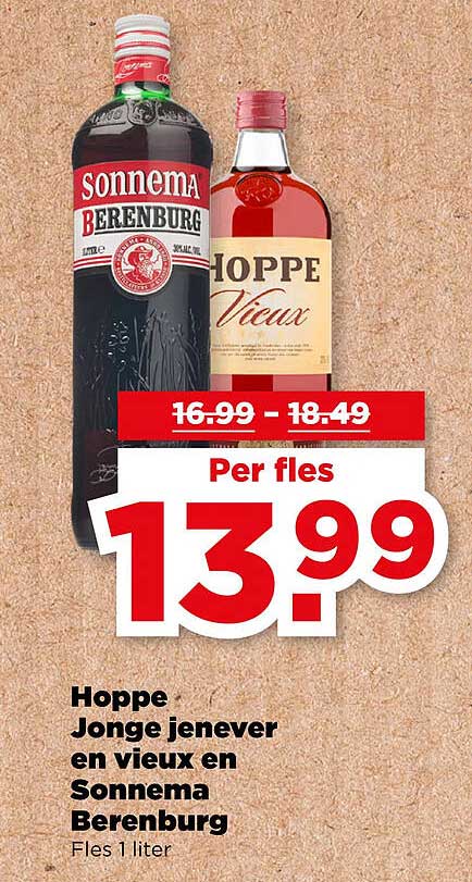 Hoppe Jonge jenever en vieux en Sonnema Berenburg