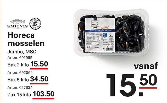 Horeca mosselen Jumbo, MSC
