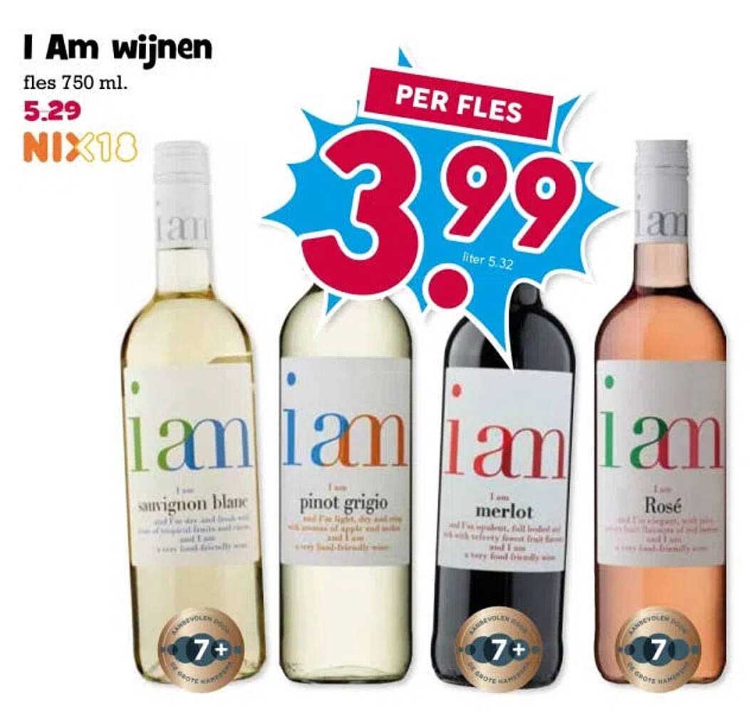 I Am wijnen fles 750 ml. PER FLES