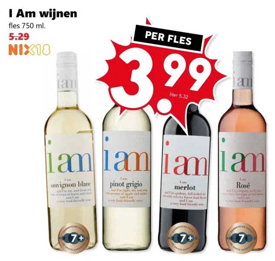 I Am wijnen fles 750 ml. PER FLES