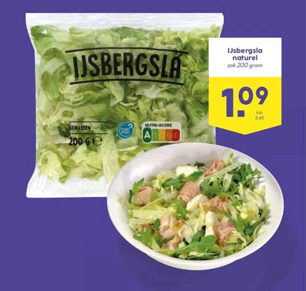IJsbergsla naturel zak 200 gram