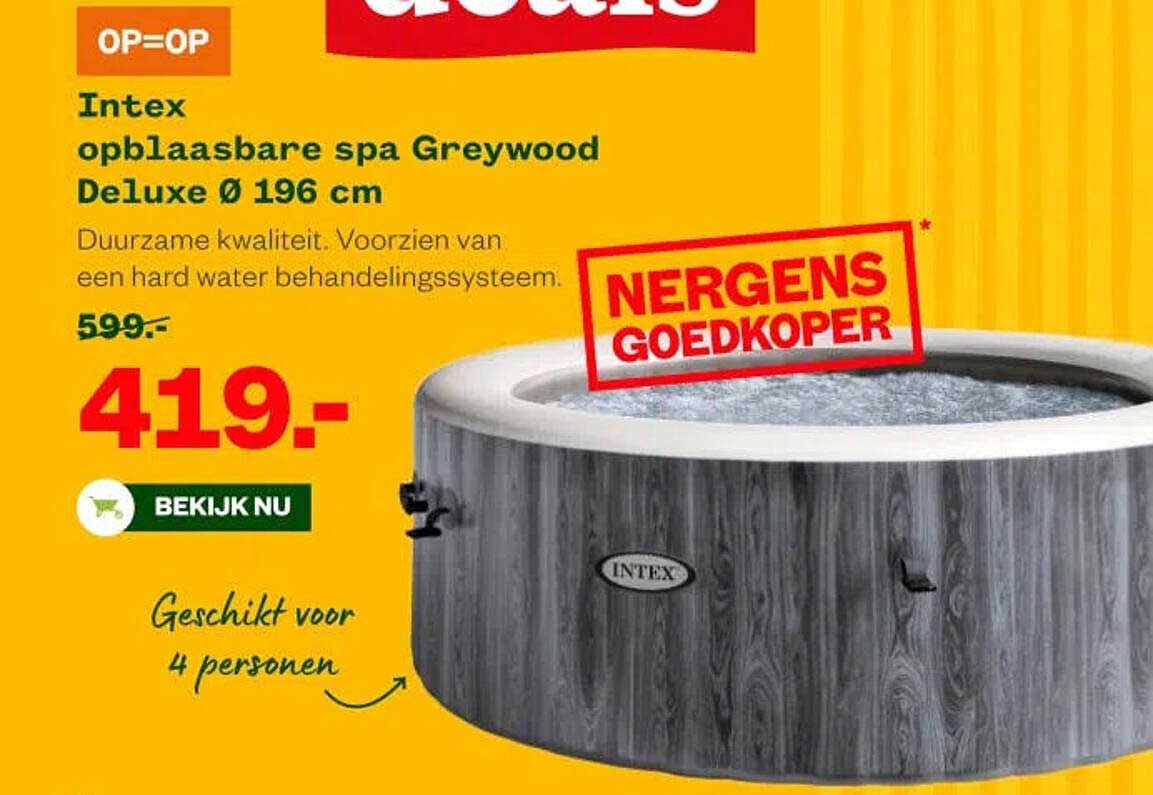 Intex opblaasbare spa Greywood Deluxe Ø 196 cm