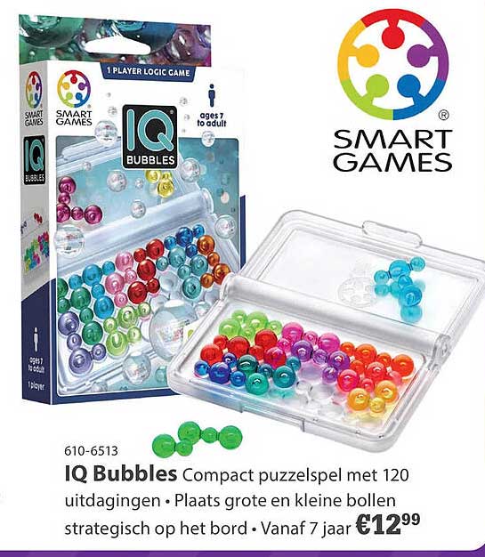 IQ Bubbles Compact puzzelspel met 120 uitdagingen