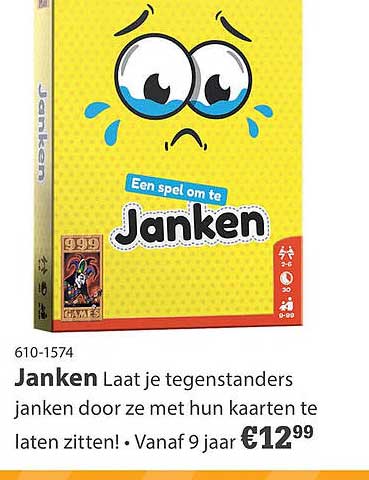 Janken Laat je tegenstanders janken door ze met hun kaarten te laten zitten! • Vanaf 9 jaar