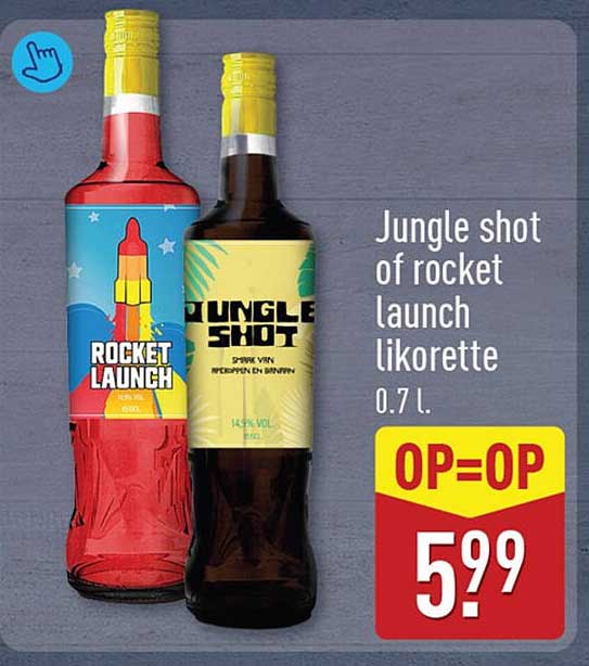 Jungle shot of rocket launch likorette 0.7 l. OP=OP
