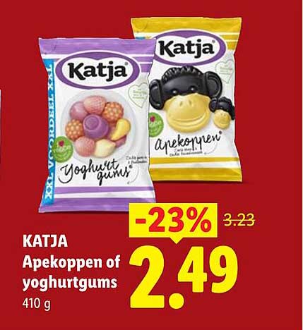 KATJA Apekoppen of yoghurtgums 410 g