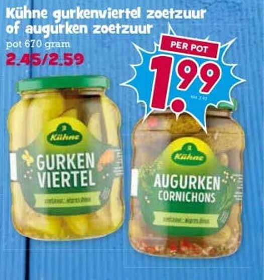 Kühne kwartviertel zoetzuur of augurken zoetzuur
