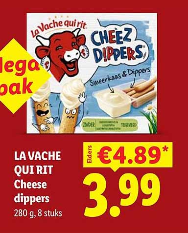 La Vache Qui Rit Cheese dippers 280 g, 8 stuks