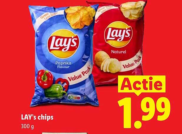 LAY's chips 300 g Actie