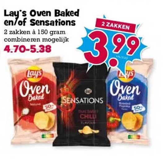 Lay's Oven Baked en/of Sensations 2 zakken