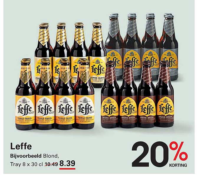Leffe Bijvoorbeeld Blond, Tray 8 x 30 cl 20% korting