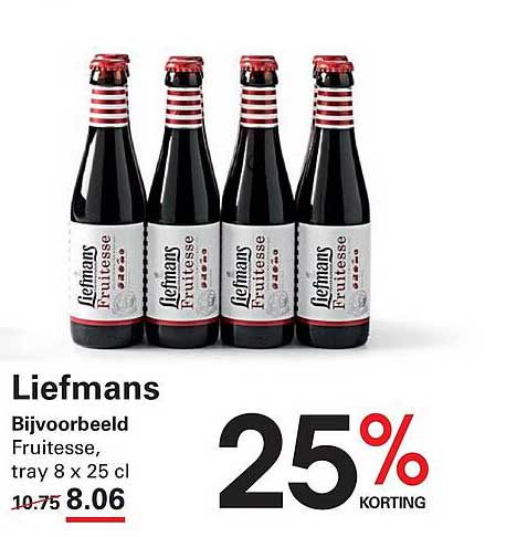 Liefmans Bijvoorbeeld Fruitesse, tray 8 x 25 cl 25% KORTING