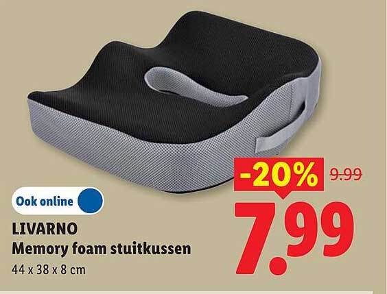 LIVARNO Memory foam stuitkussen -20%