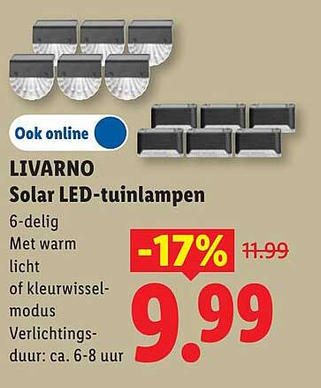 LIVARNO Solar LED-tuinlampen 6-delig