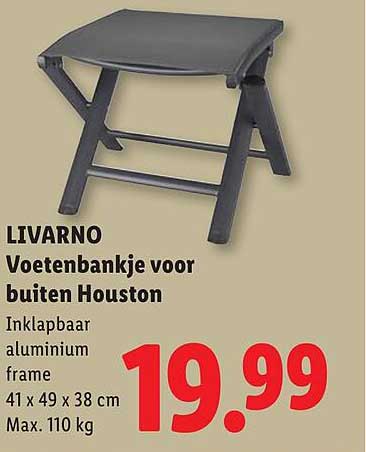 LIVARNO Voetenbankje voor buiten Houston