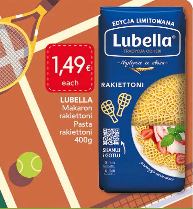 LUBELLA Makaron rakiettoni Pasta rakiettoni 400g