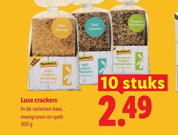 Luxe crackers In de varianten kaas, meergranen en spelt 300 g