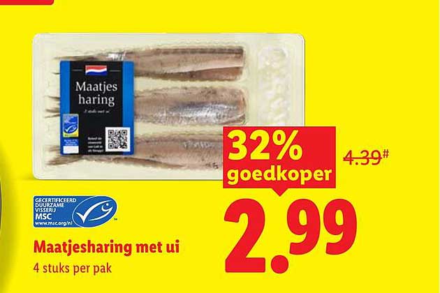 Maatjesharing met ui 32% goedkoper