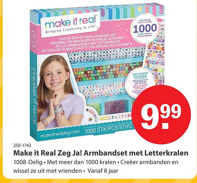 Make it Real Zeg Ja! Armbandset met Letterkralen