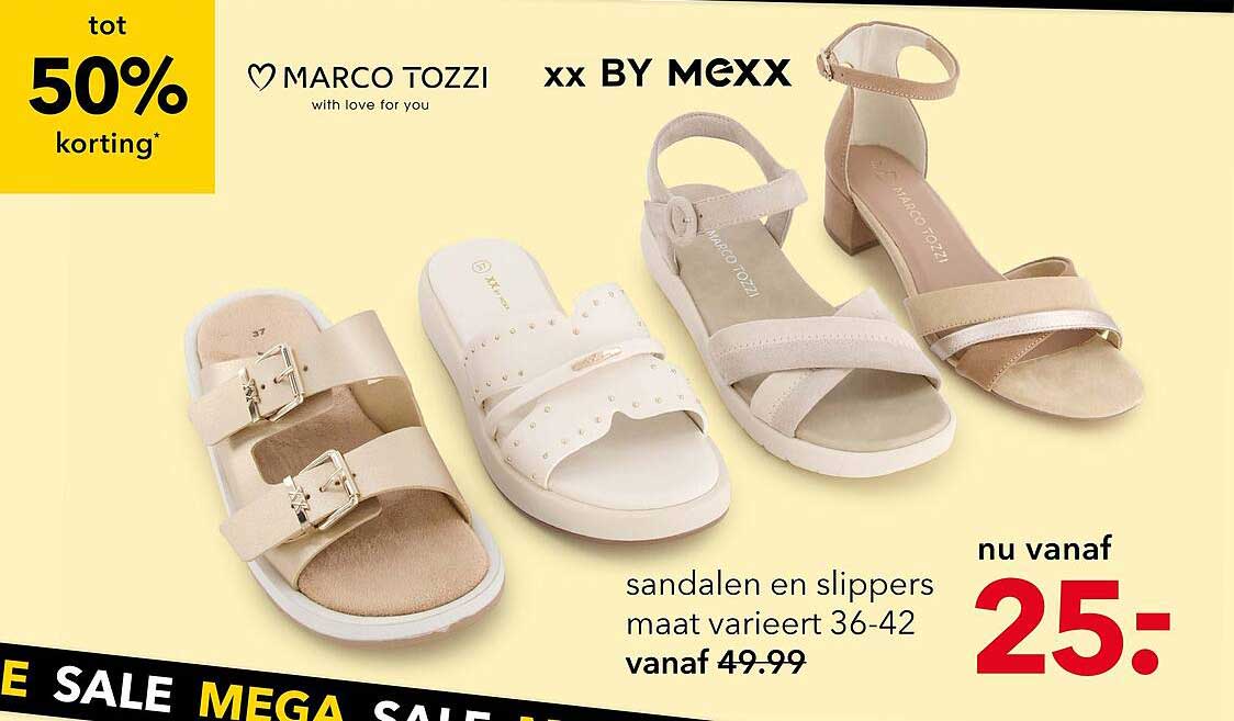 MARCO TOZZI xx BY MEXX sandalen en slippers maat varieert 36-42 vanaf 49.99 tot 50% korting