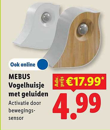 MEBUS Vogelhuisje met geluiden Activatie door bewegingssensor Ook online Adv. prijs €17.99*