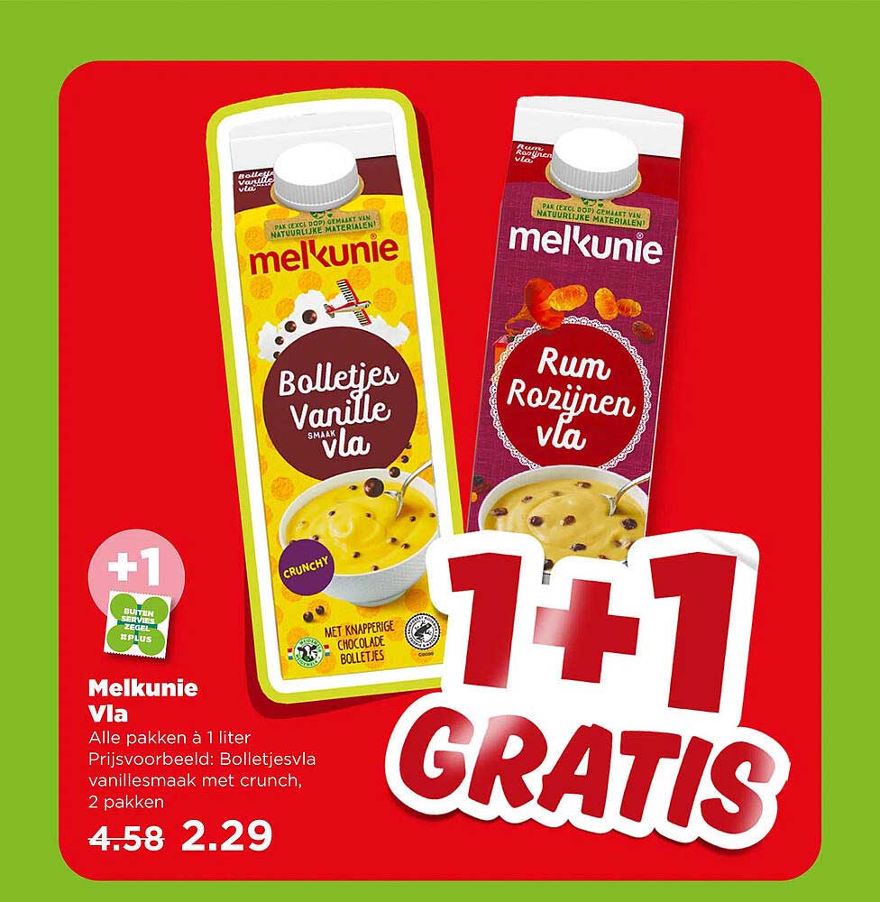Melkunie Vla 1+1 gratis