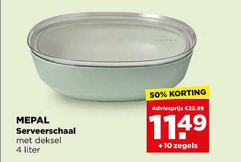 MEPAL Serveerschaal met deksel 4 liter 50% KORTING