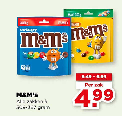 M&M’s Alle zakken à 309-367 gram