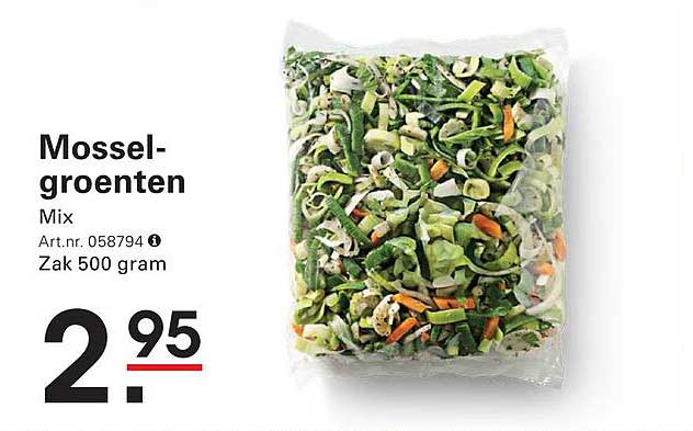 Mossel-groenten Mix Zak 500 gram