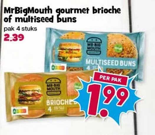MrBigMouth gourmet brioche of multiseed buns