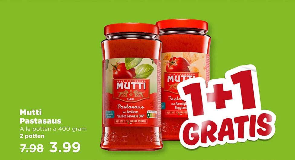 Mutti Pastasaus 1+1 gratis