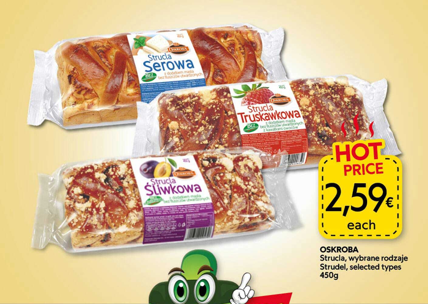 OSKROBA Strucla, wybrane rodzaje Strudel, selected types 450g