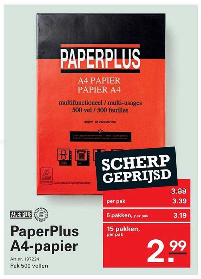 PaperPlus A4-papier SCHERP GEPRIJSD
