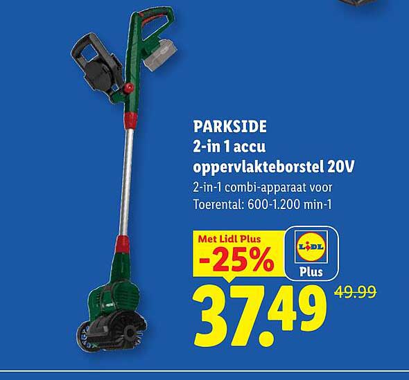 PARKSIDE 2-in 1 accu oppervlakkeborstel 20V