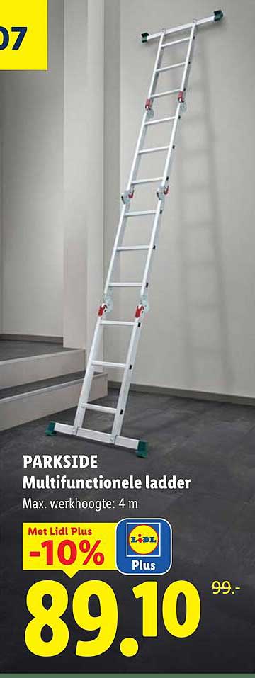 PARKSIDE Multifunctionele ladder Max. werkhoogte: 4 m Met Lidl Plus -10%