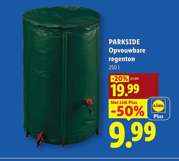 PARKSIDE Opvouwbare regenton 250 l -20% Met Lidl Plus -50%