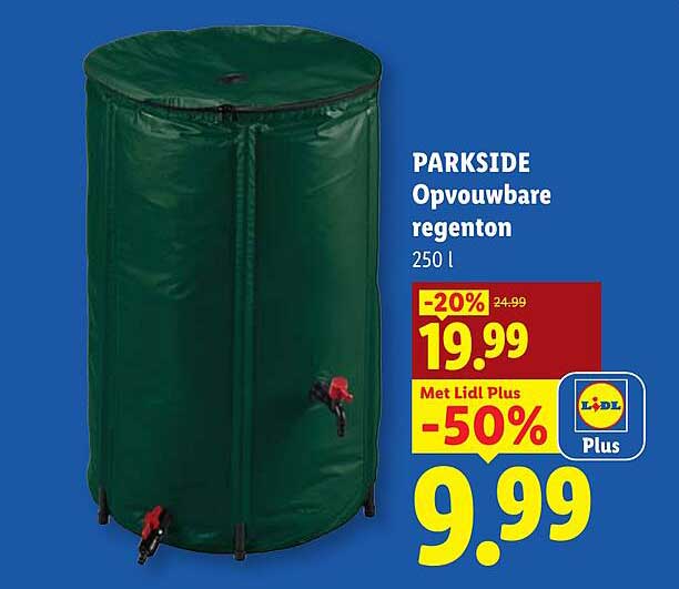 PARKSIDE Opvouwbare regenton 250 l -20% Met Lidl Plus -50%