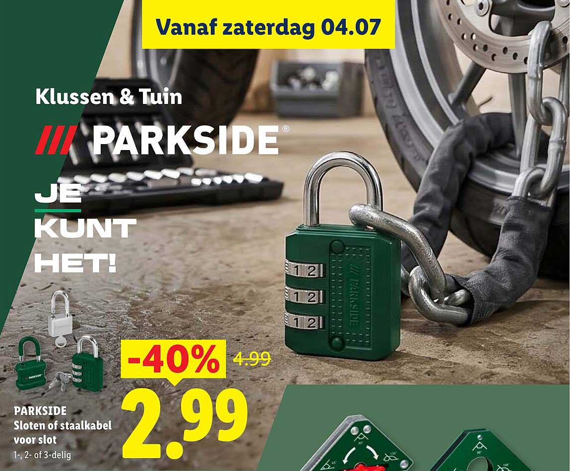PARKSIDE Sloten of staalkabel voor slot 1-, 2- of 3-delig