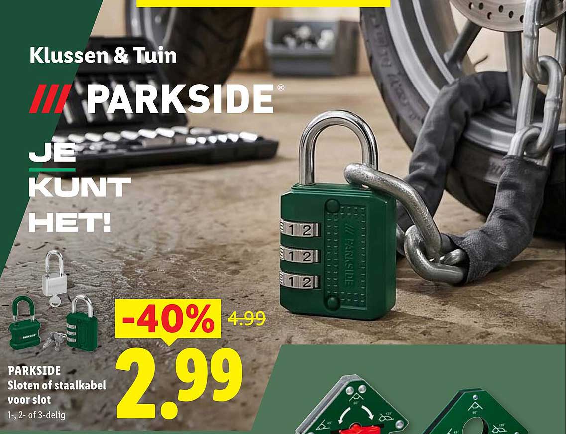 PARKSIDE Sloten of staalkabel voor slot 1-, 2- of 3-delig