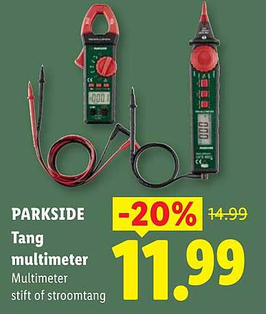 PARKSIDE Tang multimeter Multimeter stift of stroomtang -20%