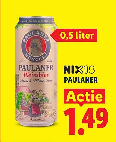 PAULANER 0,5 liter Actie