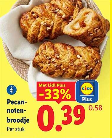 Pecan-notenbroodje Met Lidl Plus -33%